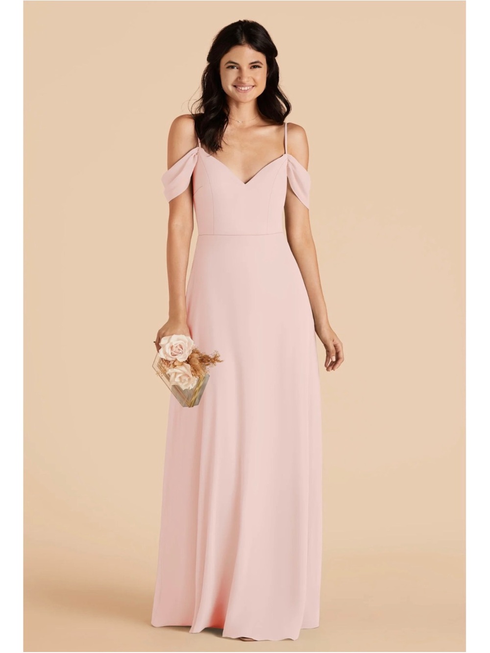 BIRDY GREY Chiffon Devin Dress in Blush Pink Size M